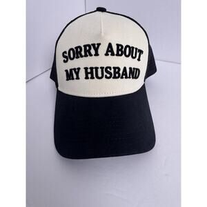 Funny Couples Hat “Sorry About My Husband” 2 Tone Trucker Snapback Mesh Cap